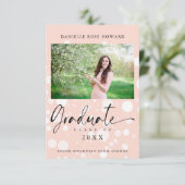 Peach Polka Dot Custom Photo Graduate Graduation (Staand voorkant)