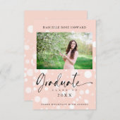 Peach Polka Dot Custom Photo Graduate Graduation (Voorkant / Achterkant)