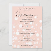 Peach Polka Dot Custom Photo Quinceañera Kaart (Achterkant)