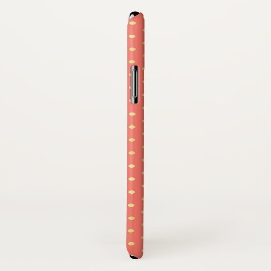 Peach Polka Dot Floral Name and Monogram Case-Mate iPhone Case (Achterkant / rechts)