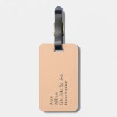 Peach Polka Dot with Taupe Monogram Bagagelabel (Achterkant verticaal)