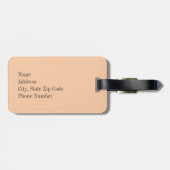 Peach Polka Dot with Taupe Monogram Bagagelabel (Achterkant horizontaal)