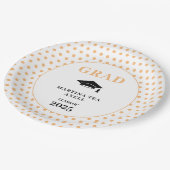 Peach Polka Dots Afstuderen Papieren Bordje (Gekanteld)