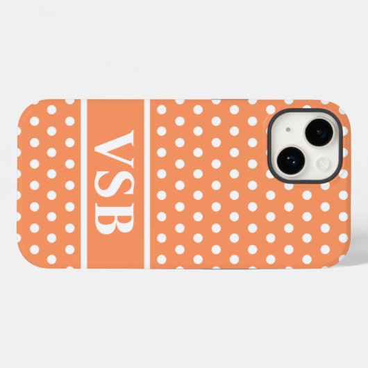 Peach Polka Dots Case-Mate iPhone Case (Achterkant (horizontaal))