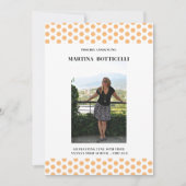 Peach Polka Dots Foto Afstuderen Aankondiging (Voorkant)