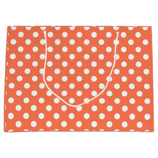 Peach Polka Dots Pattern Pattern Pattern Illustrat Groot Cadeauzakje (Voorkant)