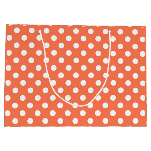 Peach Polka Dots Pattern Pattern Pattern Illustrat Groot Cadeauzakje (Achterkant)