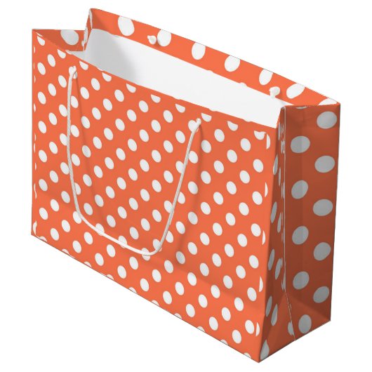 Peach Polka Dots Pattern Pattern Pattern Illustrat Groot Cadeauzakje (Voorkant Gekanteld)