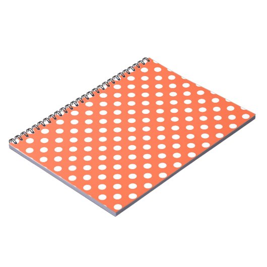 Peach Polka Dots Pattern Pattern Pattern Illustrat Notitieboek (Linkerzijde)