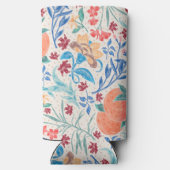 Peach Polka Pattern Monogram Seltzer Blikjeskoeler (Achterkant)