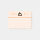 Peach Polka Poo 4x3 Post-it® Notes (Voorkant)