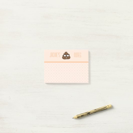 Peach Polka Poo 4x3 Post-it® Notes (Op bureau)