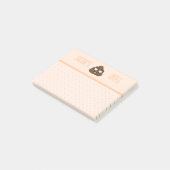 Peach Polka Poo 4x3 Post-it® Notes (Schuin)