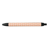 Peach Polkadot Zwarte Inkt Pen (Voorkant)