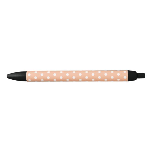 Peach Polkadot Zwarte Inkt Pen (Voorkant)