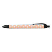Peach Polkadot Zwarte Inkt Pen (Bovenkant)