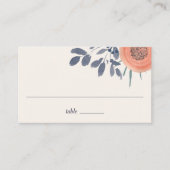 Peach Poppies Bruiloft Escort Place Cards Plaatskaartje (Voorkant)