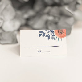 Peach Poppies Bruiloft Escort Place Cards Plaatskaartje