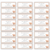 Peach Poppies Bruiloft Modern Floral Gast Adres Sticker (Voorkant)