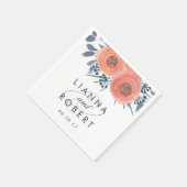 Peach Poppies Wedding Servetten (Hoek)