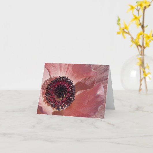 Peach Poppy Blank Notecard Kaart (Gele Bloem)