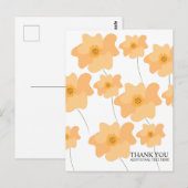 Peach Poppy Floral Hand getekend Briefkaart (Voorkant / Achterkant)