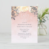 Peach Poppy + Rozen Baby shower Kaart (Staand voorkant)
