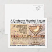 Peach Praline Martini Recept Briefkaart (Voorkant / Achterkant)