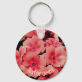 Peach Primrose Flowers Personalized Sleutelhanger (Voorkant)