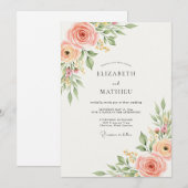 Peach Pristine Spring Wedding Kaart (Voorkant / Achterkant)