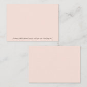Peach Professional Name Note Cards Notitiekaartje (Voorkant / Achterkant)