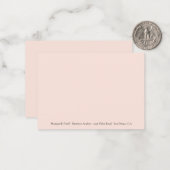 Peach Professional Name Note Cards Notitiekaartje (Voorkant / Achterkant in situ)