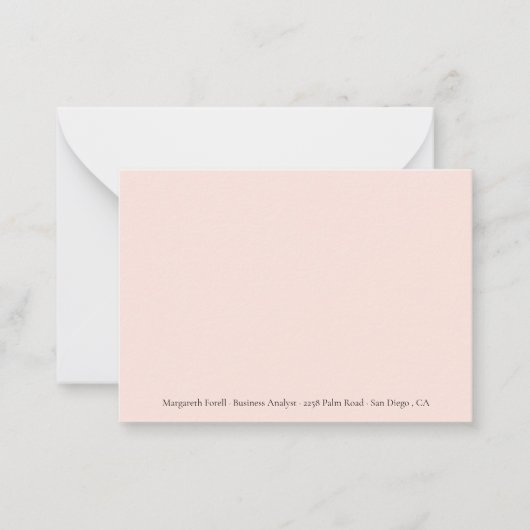 Peach Professional Name Note Cards Notitiekaartje (Voorkant)