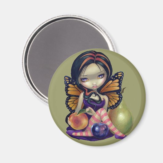 "Peach, pruim, peer" magneet (Voorkant / Achterkant)