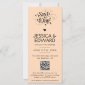 Peach Puff Save the Date Photo Booth QR-code (Achterkant)