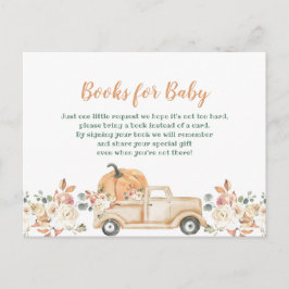 Peach Pumpkin Rustic Floral Truck Books for Baby Briefkaart
