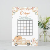 Peach Pumpkin Rustic Truck Baby shower Bingo Game (Staand voorkant)