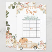 Peach Pumpkin Rustic Truck Baby shower Bingo Game (Voorkant / Achterkant)