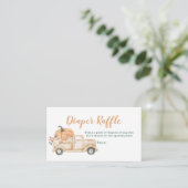 Peach Pumpkin Rustic Truck Diaper Raffle Informatiekaartje (Staand voorkant)