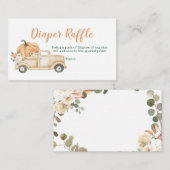Peach Pumpkin Rustic Truck Diaper Raffle Informatiekaartje (Voorkant / Achterkant)