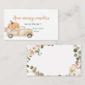 Peach pumpkin Rustic Truck Hoeveel Snoepjes Informatiekaartje (Voorkant / Achterkant)