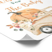 Peach Pumpkin Rustic Truck wenst Baby Poster (Hoek)