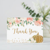 Peach Pumpkin Verjaardag Bedankt kaart (Staand voorkant)