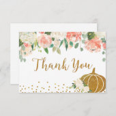 Peach Pumpkin Verjaardag Bedankt kaart (Voorkant / Achterkant)