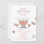 Peach Punch Crystal Punch Bowl Vrijgezellenfeest U Kaart (Voorkant)