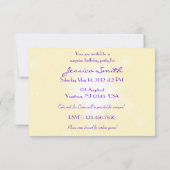 Peach Purple Butterfly Invitation Card Kaart (Achterkant)