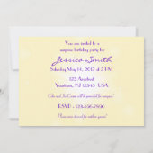 Peach Purple Butterfly Invitation Card Kaart (Achterkant)