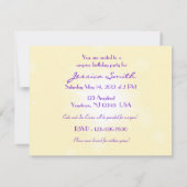 Peach Purple Butterfly Invitation Card RSVP Kaartje (Achterkant)