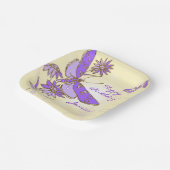 Peach Purple Butterfly Throw Pillow Papieren Bordje (Gebogen)