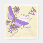 Peach Purple Butterfly Throw Pillow Servet (Voorkant)